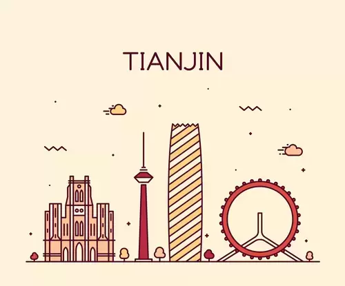 Global City,Tianjin Illustration Material