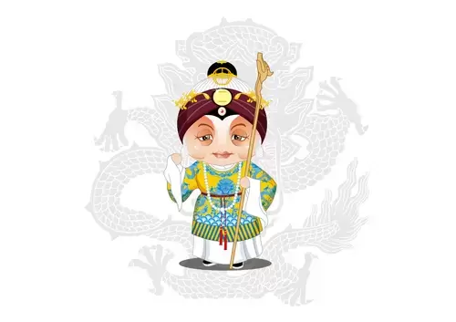 Peking Opera Masks Illustration Material