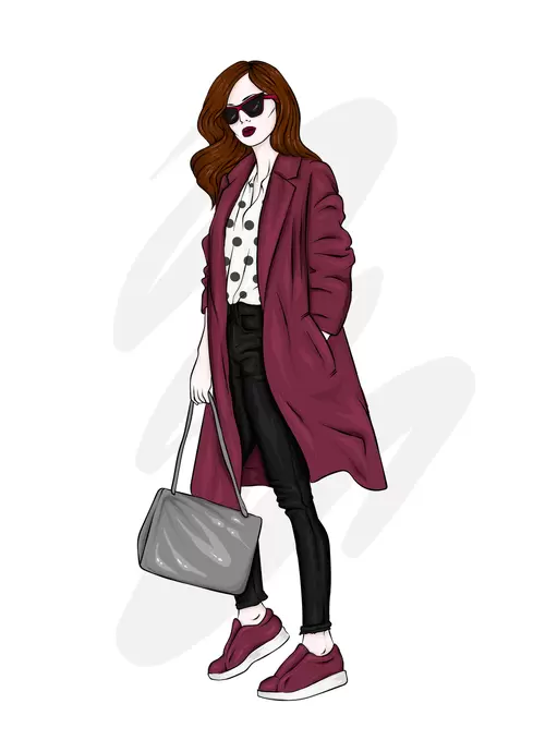 European and American fashionable women Illustration Material