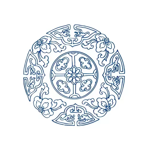 Blue And White Porcelain Pattern Illustration Material