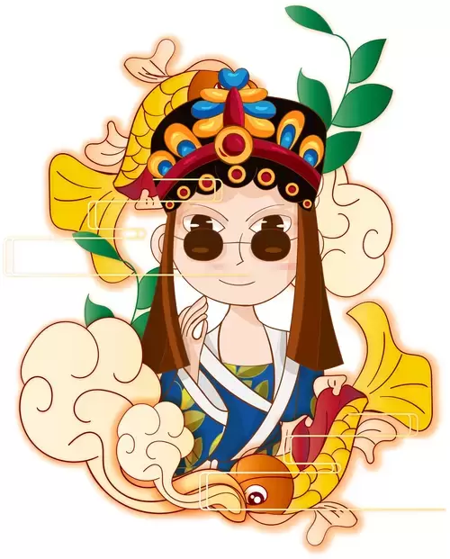 Girl in hanfu Illustration Material