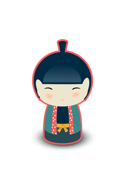 Japanese kimono doll,Girl Illustration Material