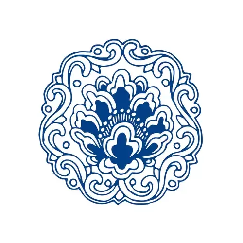 Blue And White Porcelain Pattern Illustration Material