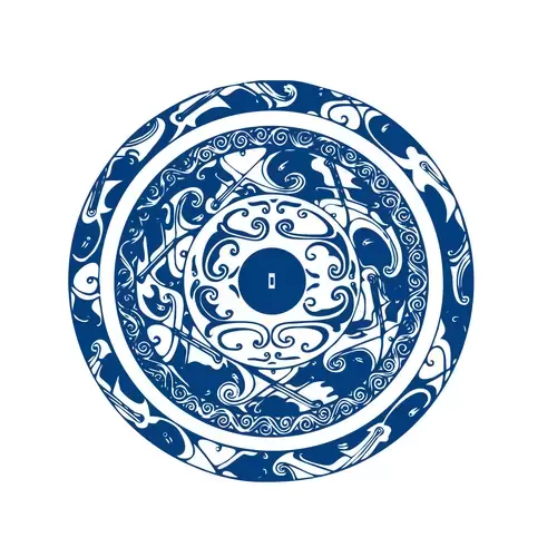 Blue And White Porcelain Pattern Illustration Material