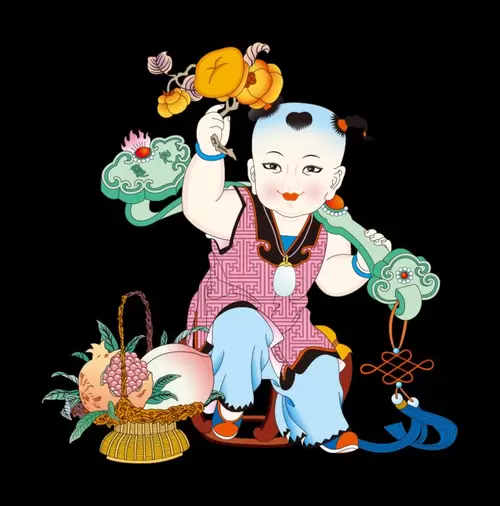 Doll in new year pictures Illustration Material