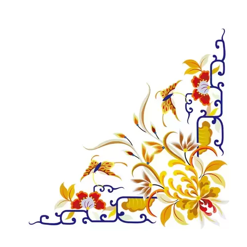 Chinese ancient embroidery pattern Illustration Material