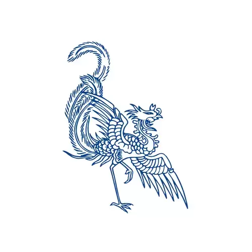 Blue And White Porcelain Pattern,Phoenix Illustration Material