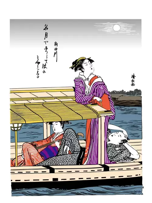 Japanese Ukiyo-e Illustration Material