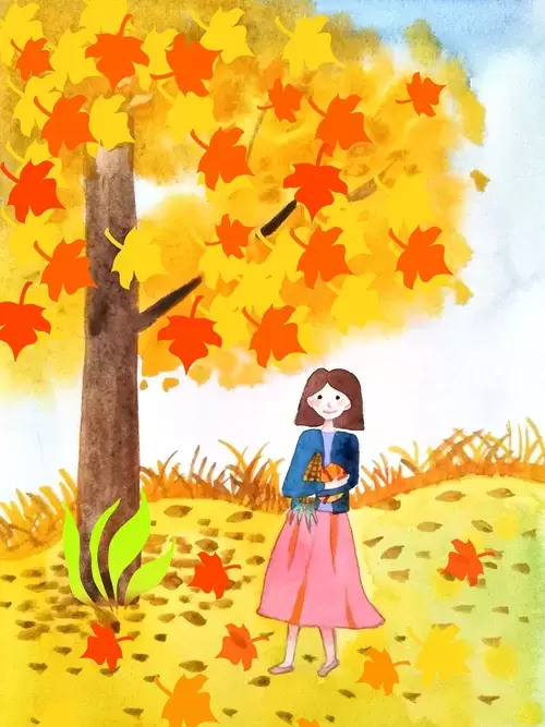 The Beginning of Autumn Illustration Material