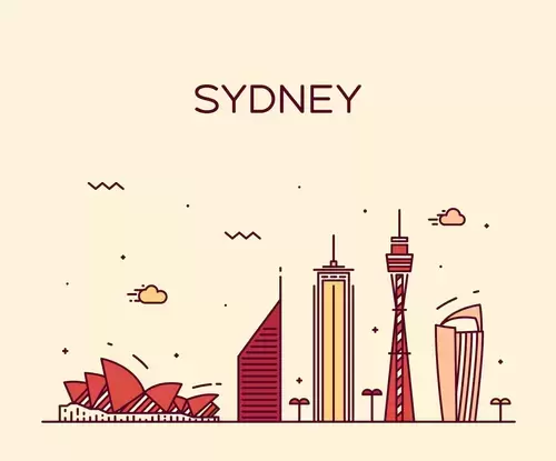 Global City,Sydney Illustration Material