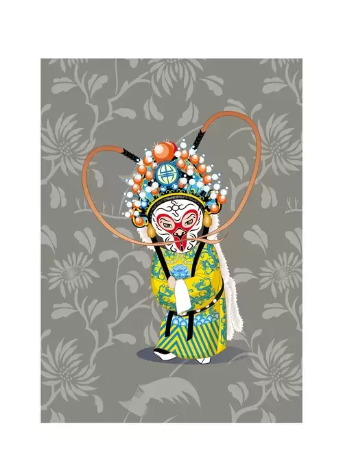 Peking Opera Masks Illustration Material