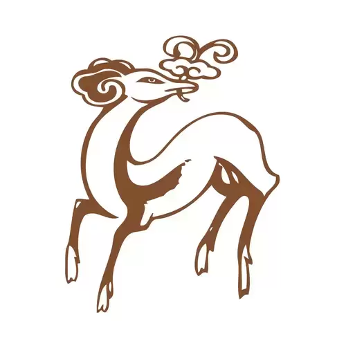 Ancient Auspicious Animals Pattern,Deer Illustration Material