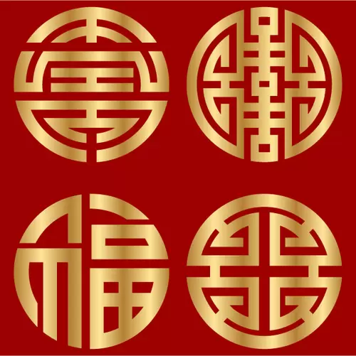 Chinese character pattern Illustration Material