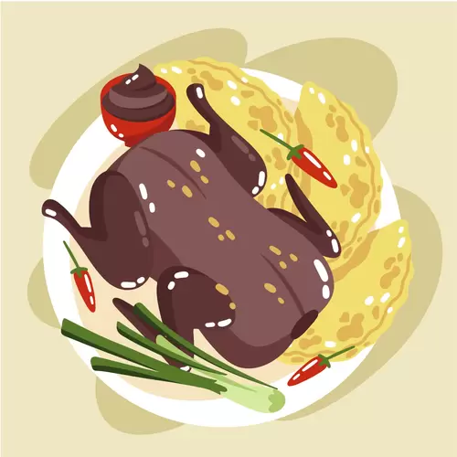 Local cuisine,Peking duck Illustration Material