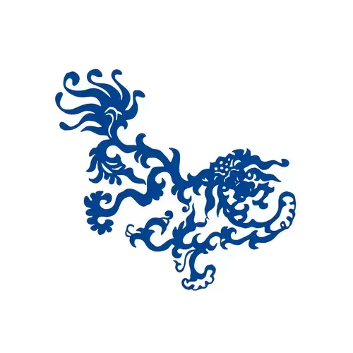 Blue And White Porcelain Pattern,Dragon Illustration Material