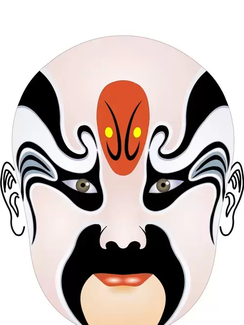 Peking Opera Masks Illustration Material