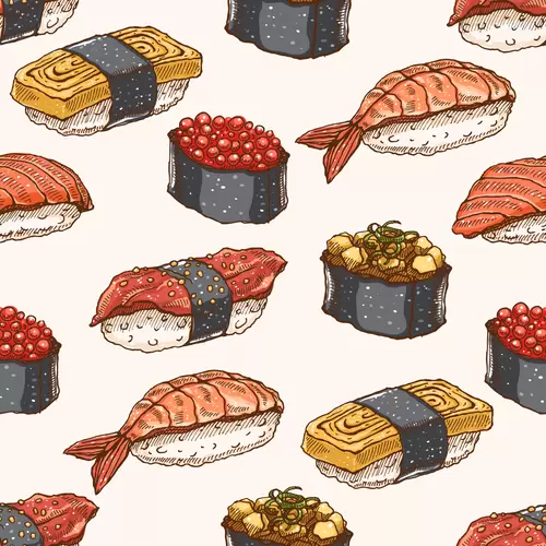 Japanese food Illustration Material