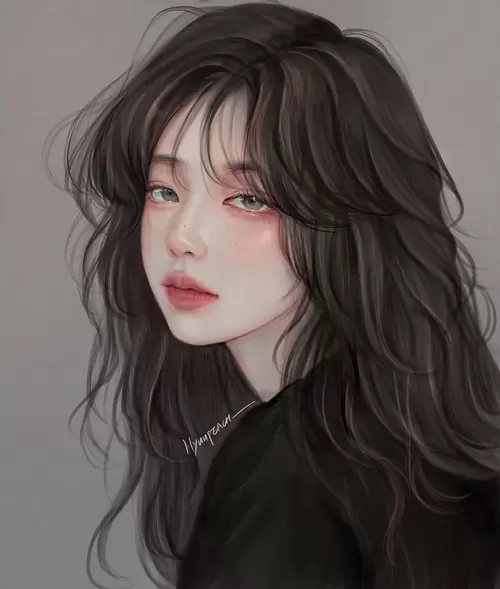 Beautiful Girl,Perm Illustration Material