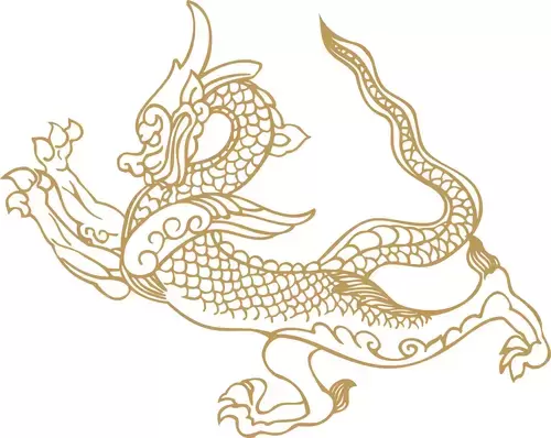 Pattern Dragon and Phoenix Illustration Material