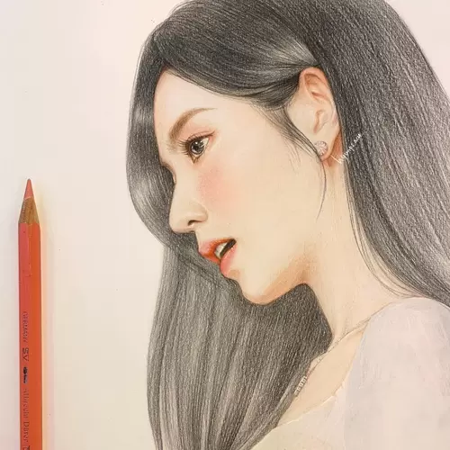 Beautiful Girl,Side Face Illustration Material