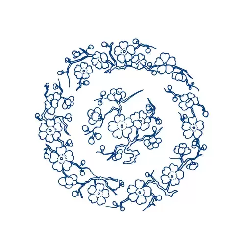 Blue And White Porcelain Pattern Illustration Material