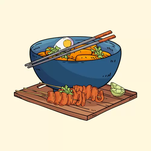 Local cuisine Illustration Material