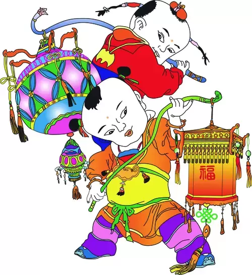 Lucky Doll,Chinese New Year Illustration Material