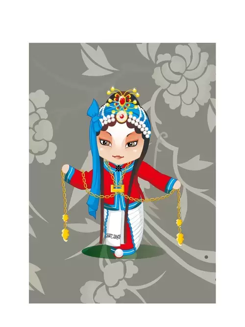 Peking Opera Masks Illustration Material