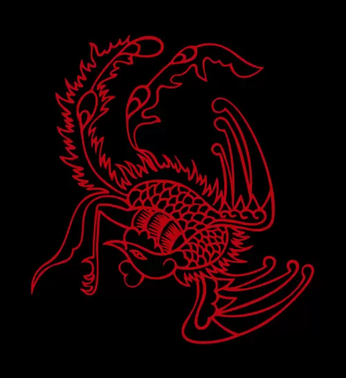 Dragon and Phoenix Pattern Illustration Material