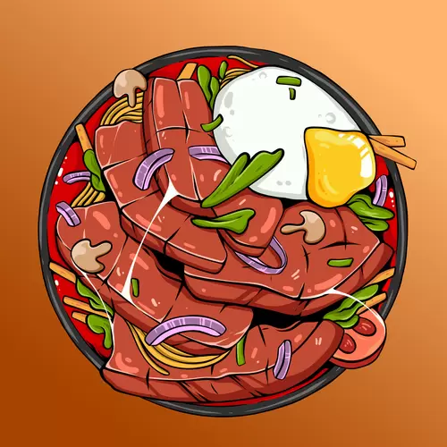 Comic style food Illustration Material