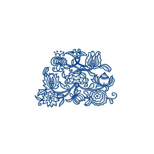 Blue And White Porcelain Pattern Illustration Material