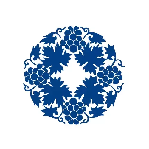 Blue And White Porcelain Pattern Illustration Material