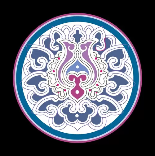 Pattern of Circular Caisson Ceiling Illustration Material