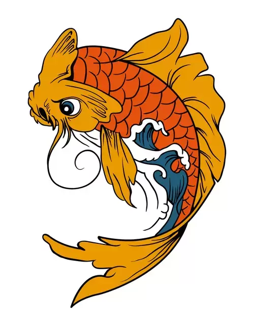 Painted Koi Illustration Material