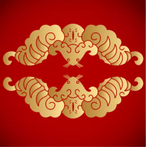 Chinese character pattern Illustration Material