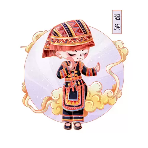 China's 56 Ethnic Groups,Yao Illustration Material