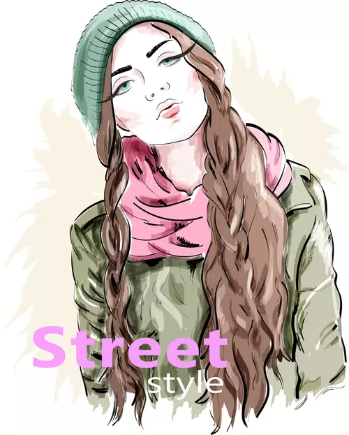 Fashion Woman,Cartoon Avatar,Sweet Illustration Material