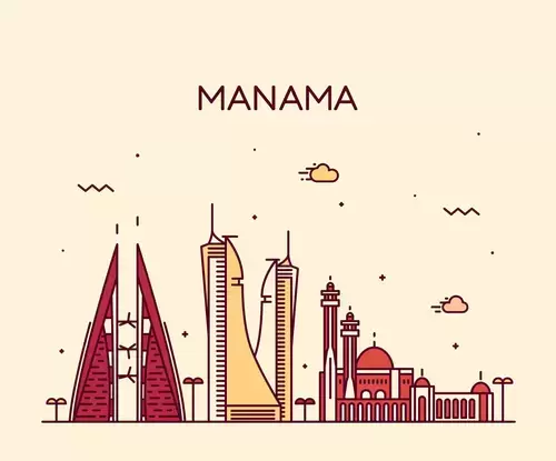 Global City,Manama Illustration Material