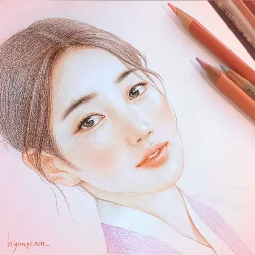 Beautiful Girl,Korean Attire Illustration Material