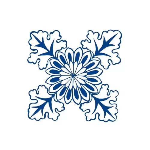 Blue And White Porcelain Pattern Illustration Material