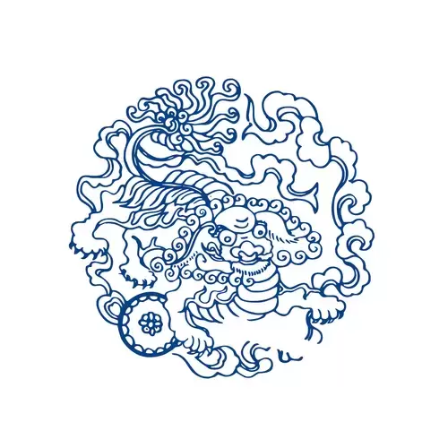 Blue And White Porcelain Pattern,麒麟 Illustration Material