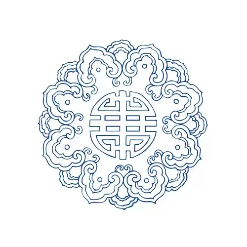 Blue And White Porcelain Pattern Illustration Material