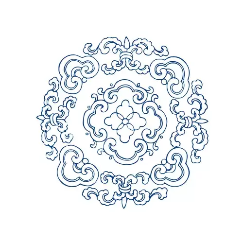 Blue And White Porcelain Pattern Illustration Material