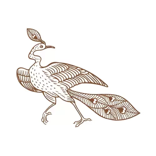 Ancient Auspicious Animals Pattern,Peacock Illustration Material