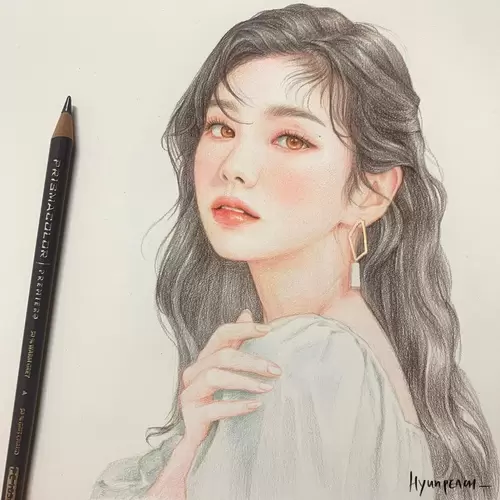 Beautiful Girl,Look Back Illustration Material