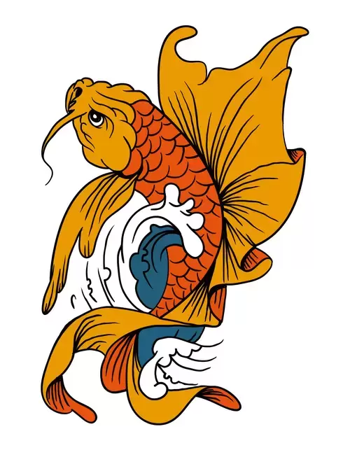 Painted Koi Illustration Material