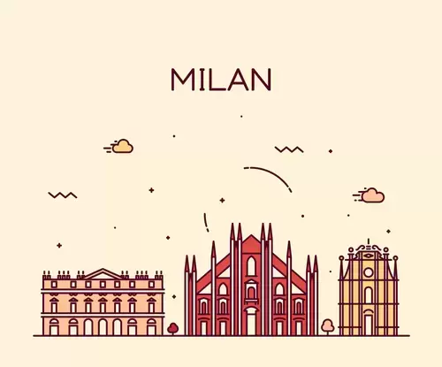 Global City,Milan Illustration Material