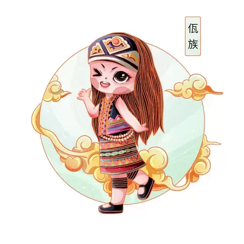 China's 56 Ethnic Groups,Wa Illustration Material