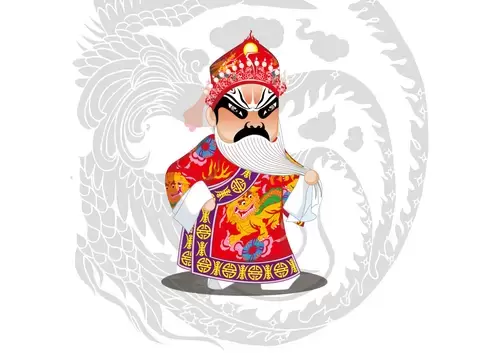 Peking Opera Masks Illustration Material