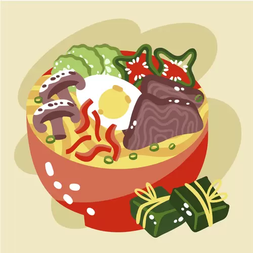 Local cuisine,Bibimbap Illustration Material